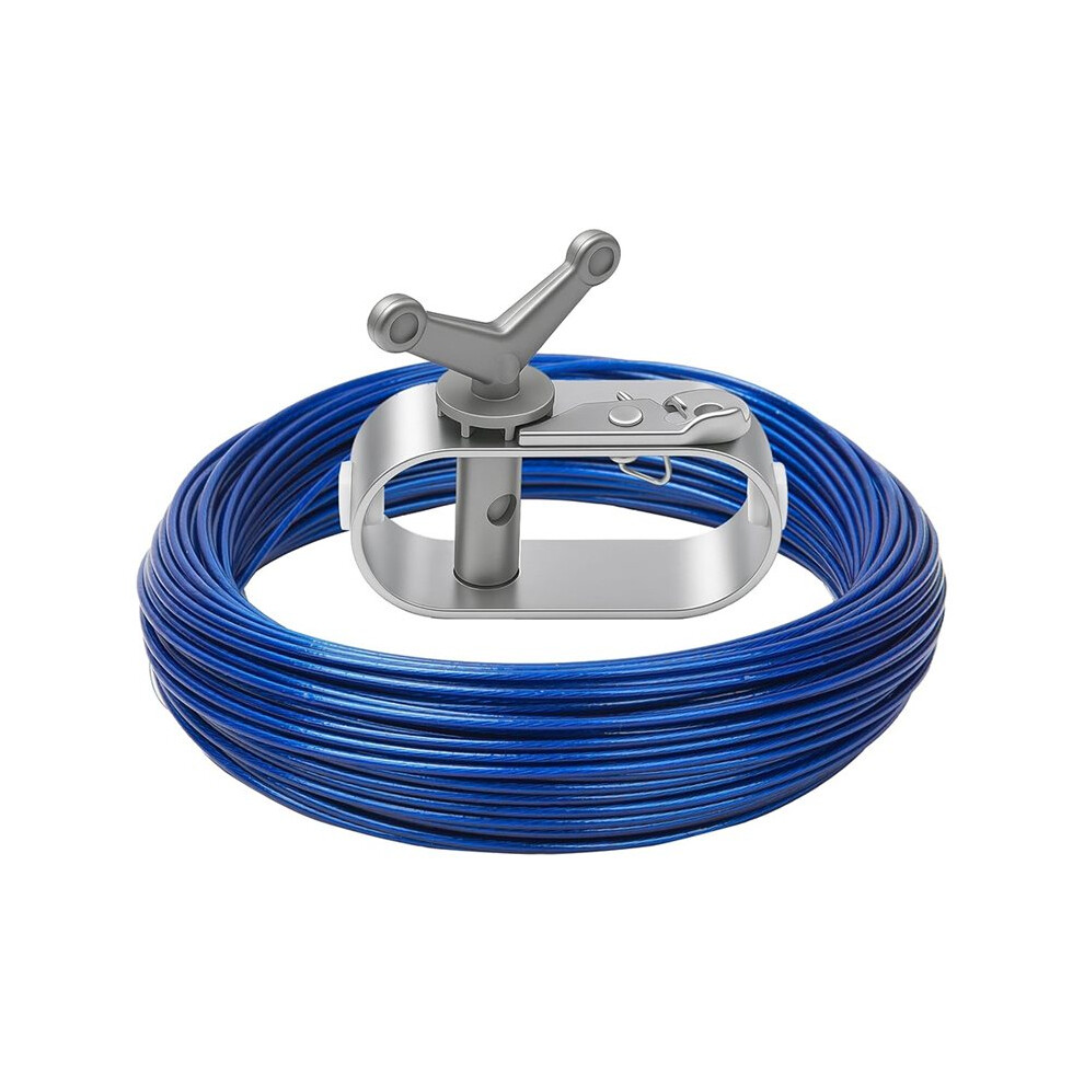Pool Cover Cable & Winch Kit 100Ft Coated Steel Wire With Heavy Duty Winch For Above Ground Swimming Pool 6034227937829