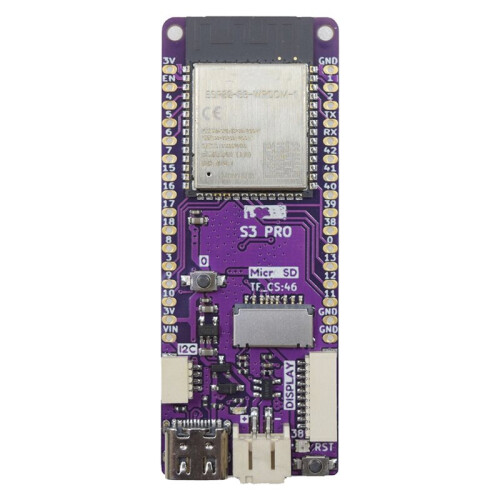 S3 Pro V1.0.0 - LOLIN WIFI BLE IOT Board Based ESP32-S3 16MB FLASH 8MB PSRAM I2C TF for MicroPython  Compatible