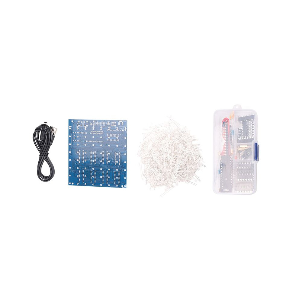3D8 8X8x8 3Mm Squared Led Electronic Toy Soldering Project Kit 4.5-5.5V 3D Led Diy Electronics Soldering Kit 4711724366919