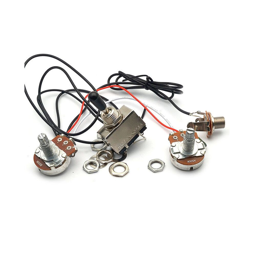 St Sq Electric Guitar Wiring Harness Kit Prewired 500K Pots 3-Way Toggle For Lp Style Guitars 4711884702367