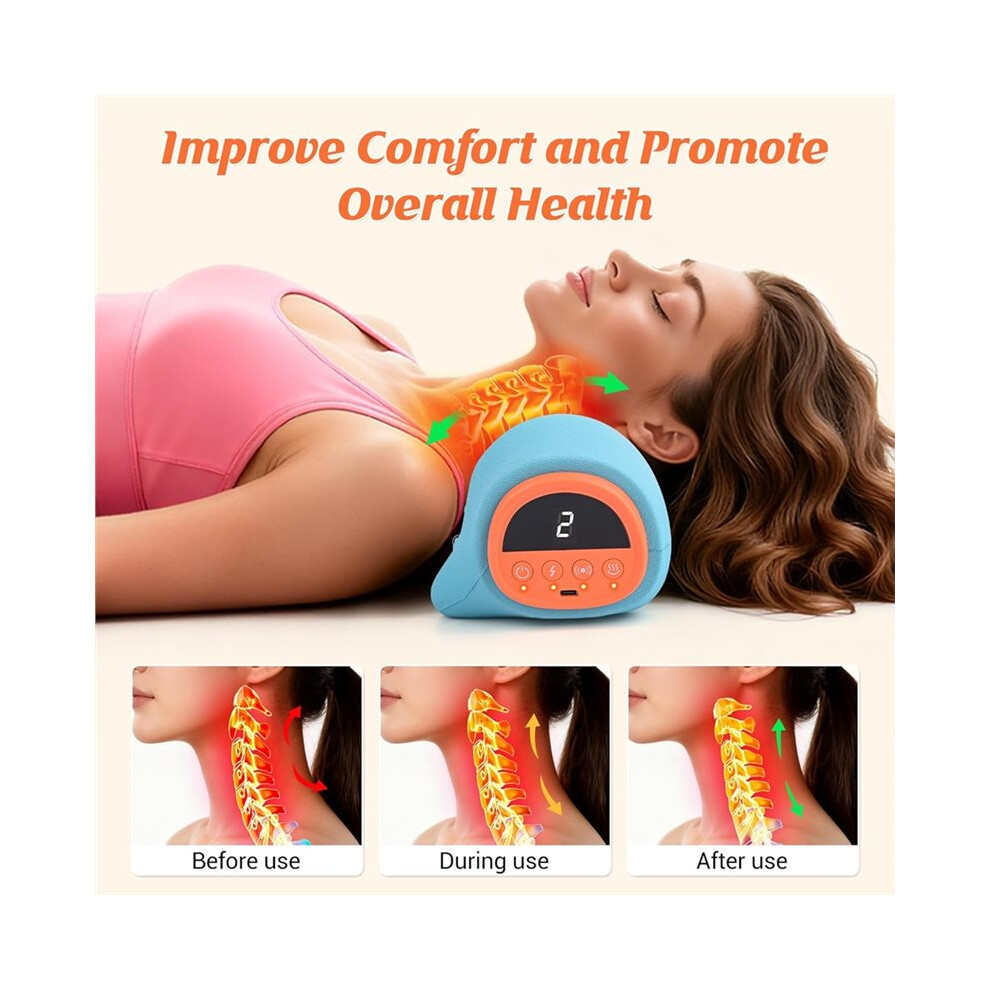 Neck Massager, Neck and Shoulder Massager with Heat, Stretcher, Vibration, Portable Cervical Traction Device