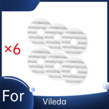 6 Pcs Mop Replacement for Vileda Clean Spin Mop  Refills Washable  Mop for Cleaning Floor Grey
