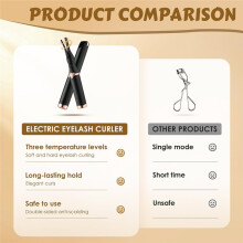 Beheizbare Wimpernzange mit USB-Ladefunktion, 3 Temperaturstufen für Perfektes Wimpernstyling, Tragbares Design für Frauen