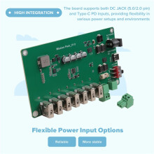 PCBA Board USB Charger Station 7 USB-A 10A and 2 Terminal Block 5A Outputs, JACK (5.0/2.0 Pin) and Type-C PD Inputs
