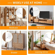 Adjustable 42" TV Safety Straps (2 Pack+4 Spare Adhesive Pad),No-Drill Adhesive Anti-Tip Furniture Anchors Kit