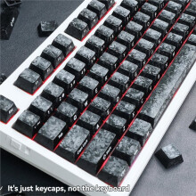119 Teclas Negras Forjadas de Carbono Mate con Impresión Lateral, PBT Retroiluminadas, Perfil , Doble Inyección para Teclados Mecánicos