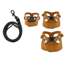 Set med Koppel och Sele Till Skäggagame, Justerbar Mjuk Läderväst i 3 Storlekar för Träning och Promenader, 2 Meter Koppel
