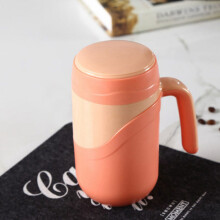 2X Ceramic Cup Vacuum Flask Cup Leakproof Insulated Bottle Mug Home Office Tea Cup Coffee Mug with Handle 380Ml White