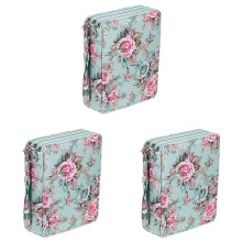 3X 120 Slot Buntstiftetui mit Fächern Stifthalter für Aquarellstifte (Rosa)