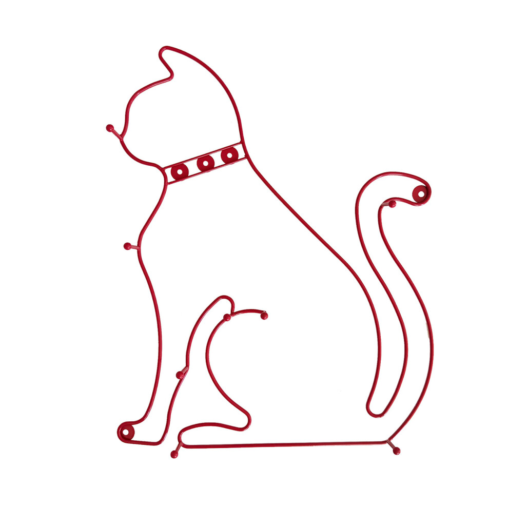 Cute Cartoon Cats Shape Wall Hook Minimalist Iron For-Red 7754004197718