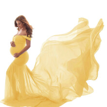 Stylish Maternity Dress for Photography Feature-g yellow