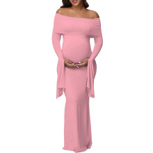 Soft Gentle Maternity Dress Comfort Fit Skin Friendly-Pink S