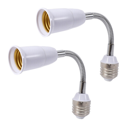 2X LED Light Bulb Lamp Holder Converters Adapter Flexible E27 to E27 Length Flexible Extend Socket Base Type Extension