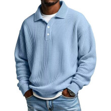 Stylish Men's Shirt Long Sleeve With Classical-Sky Blue XL
