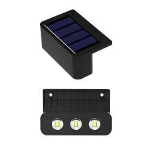 Applique murale solaire d'extérieur – 3 LED, résistante aux intempéries, 80 mm