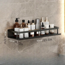 Wandmontiertes Badezimmerregal aus Aluminium für Shampoo, Handtücher &