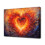 Abstract Flame Heart Canvas Art 16x24 in Framed 1