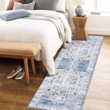 Garvee vintage Persian hallway runner rug 2 ft x 6 ft blue