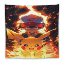 Tapeçaria de parede Pikachu em poliéster