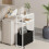 White narrow side table with shelves, 1 piece 1