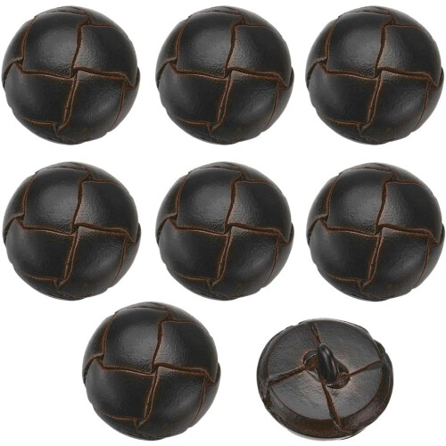 18mm bruna läderknappar, 8 st