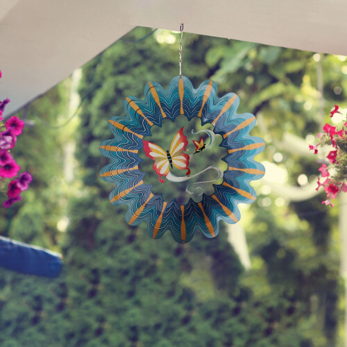 3D-Windspiel mit Rotation – Edelstahl, 30 cm
