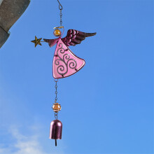 Windspiel-Engel aus Metall – Rosa, 1 Stück