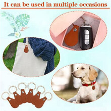 100Pcs DIY Leather Keychains Brown Blank Key Fob Rivets Keychain for Car Key Door Key Small Decoration Homemade Gift