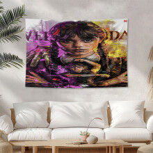 Arazzo da parete Adams Wednesday, 90x150 cm, in poliestere.