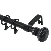 Asta per tende Urbanest con sfere scanalate, 5/8", 84–120", nera