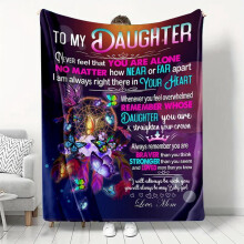Flanell-Überwurfdecke mit Buchstaben- und Schmetterlingsmotiv, 50 x 60 Zoll