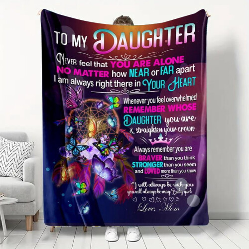 Manta de flanela com estampa de letras e borboletas, 127 x 152 cm (50 x 60 polegadas)