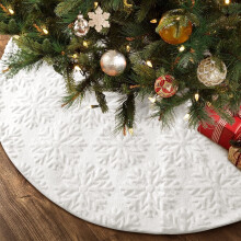 Weißer Weihnachtsbaumrock aus Kunstfell, 122 cm (48 Zoll)
