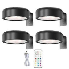 Wandleuchte mit Fernbedienung, 13 Farben RGB, 4 Stück