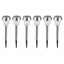 Solar-Gartenleuchten aus Edelstahl, 6er-Pack
