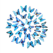 Autocollants muraux papillons bleus ZKCCNUK – 30 pièces