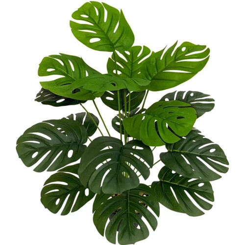 Monstera artificielle 56 cm, feuillage tropical vert