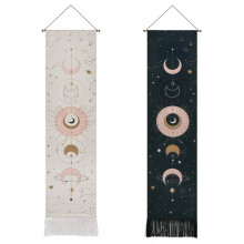 Bohemian tapestry wall hanging cotton linen 2 pcs 51.2x12.8