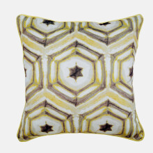 Sinappikuvioinen samettinen ikat-batikkityynynpäällinen 16x16 tuumaa
