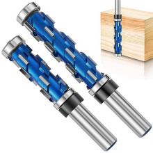 2-Teiliges OberfräSen-Set für BüNdiges Trimmen, 1/2-Zoll-Schaft, Doppellager-Spiraltrimmwerkzeug, Holzbearbeitungs-FräSwerkzeug für Holz
