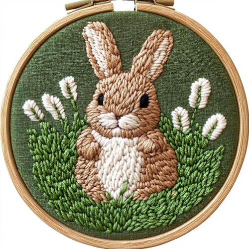 Baby Brown Rabbit Punch Needle Kit – DIY Stickset