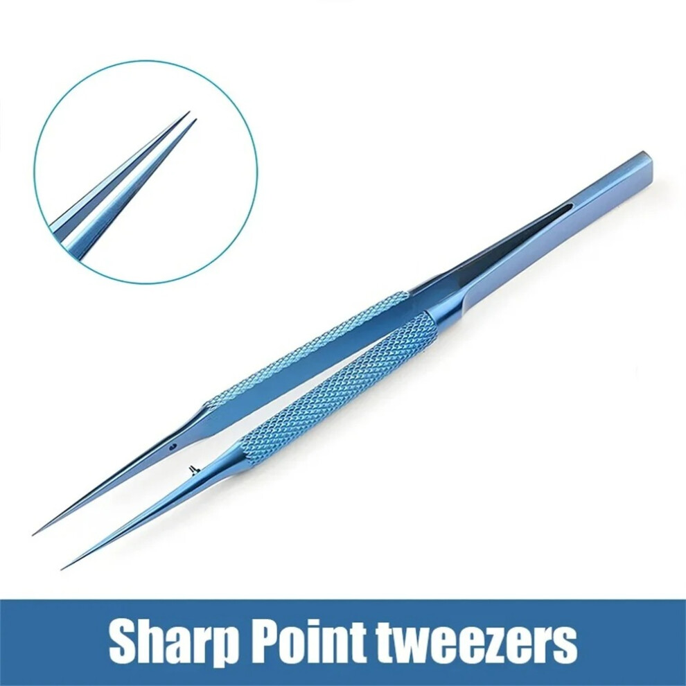 14cm Titanium Alloy Straight Tweezers - Anti-Magnetic Repair Forceps