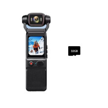 4K HD Bärbar Fickkamera Handhållen BodyCam Utomhus Actionkamera 4G Videoinspelare 180 Roterbar Stabilisering