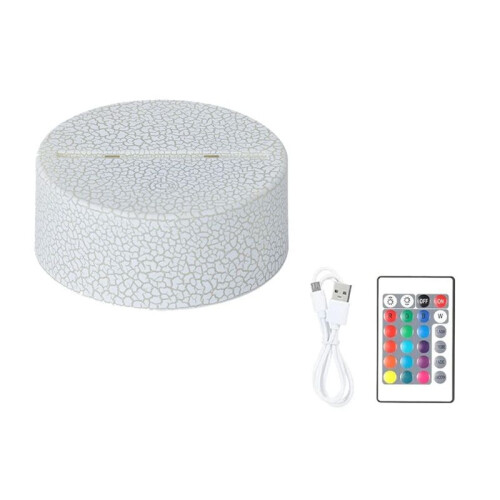 3D Night Light Base Colour Changing Luminous Base Light USB Interface Led Light Display Base Night Light Plastic Base,A