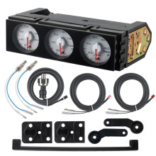 Indicador 3 en 1 para Coche: Temperatura del Agua, Temperatura del Aceite, Presión del Aceite, Color Ajustable, Volante A la Derecha