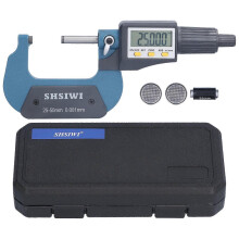 Digitálny mikrometer, rozlíšenie 0,00005 palca/0,001 mm, profesionálny nástroj na meranie hrúbky, 25 až 50 mm_P