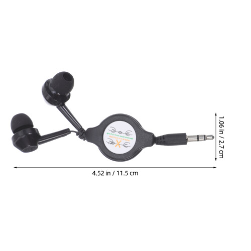 2Pcs Assorted Color in-Ear Retractable Earphone Wired Earbuds for Home 1