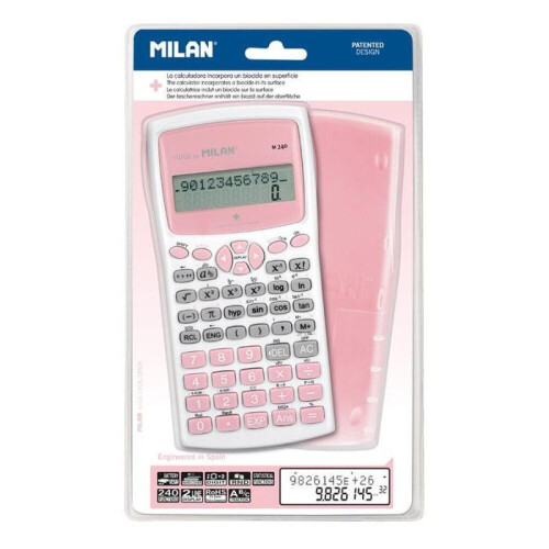 Calculadora científica - Antibacteriana - Rosa pastel - A bateria 1