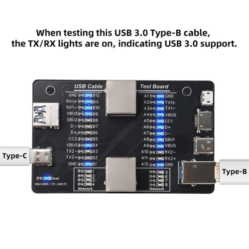 Multifunctional USB Cable Tester USB3.0/3.1/3.2 Type-C 24Pin Cable Detector Support Micro-B RJ45 Cable Test Tool 2