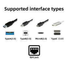 Multifunctionele USB-Kabeltester USB 3.0/3.1/3.2 Type-C 24-Pins Kabeldetector, Ondersteunt Micro-B RJ45-Kabels.